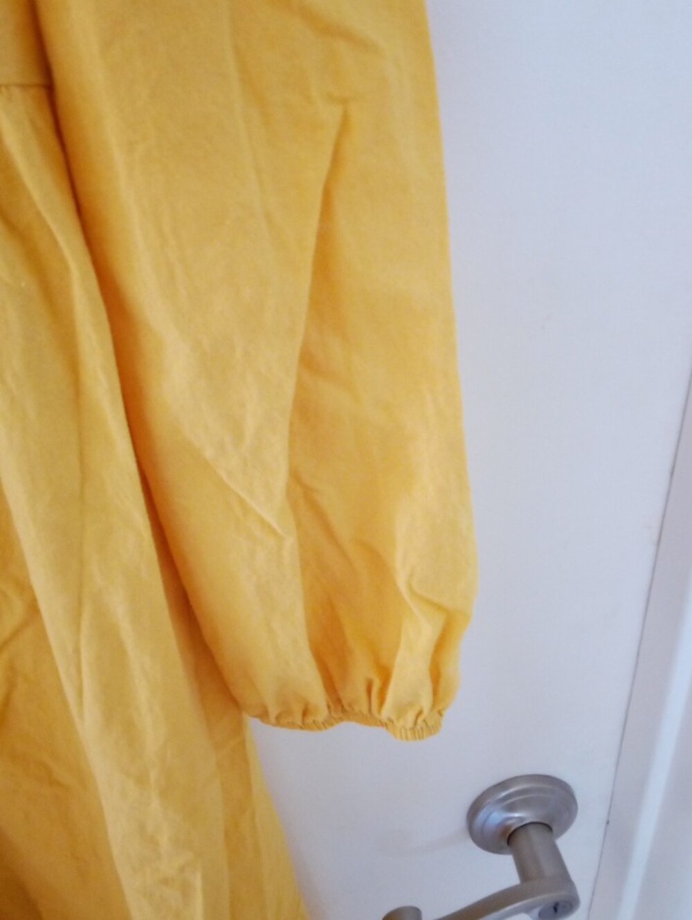 Women's Mustard Yellow Tiered Maxi Dress with V-Neck - Picture 3 of 12